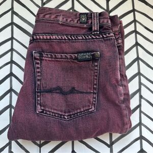 7 For All Mankind Size 14 Slimmy Red Wash Jeans
